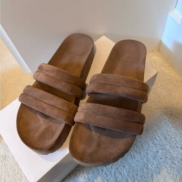 Varley Women's Brown Suede Sandals - Picture 2 of 4